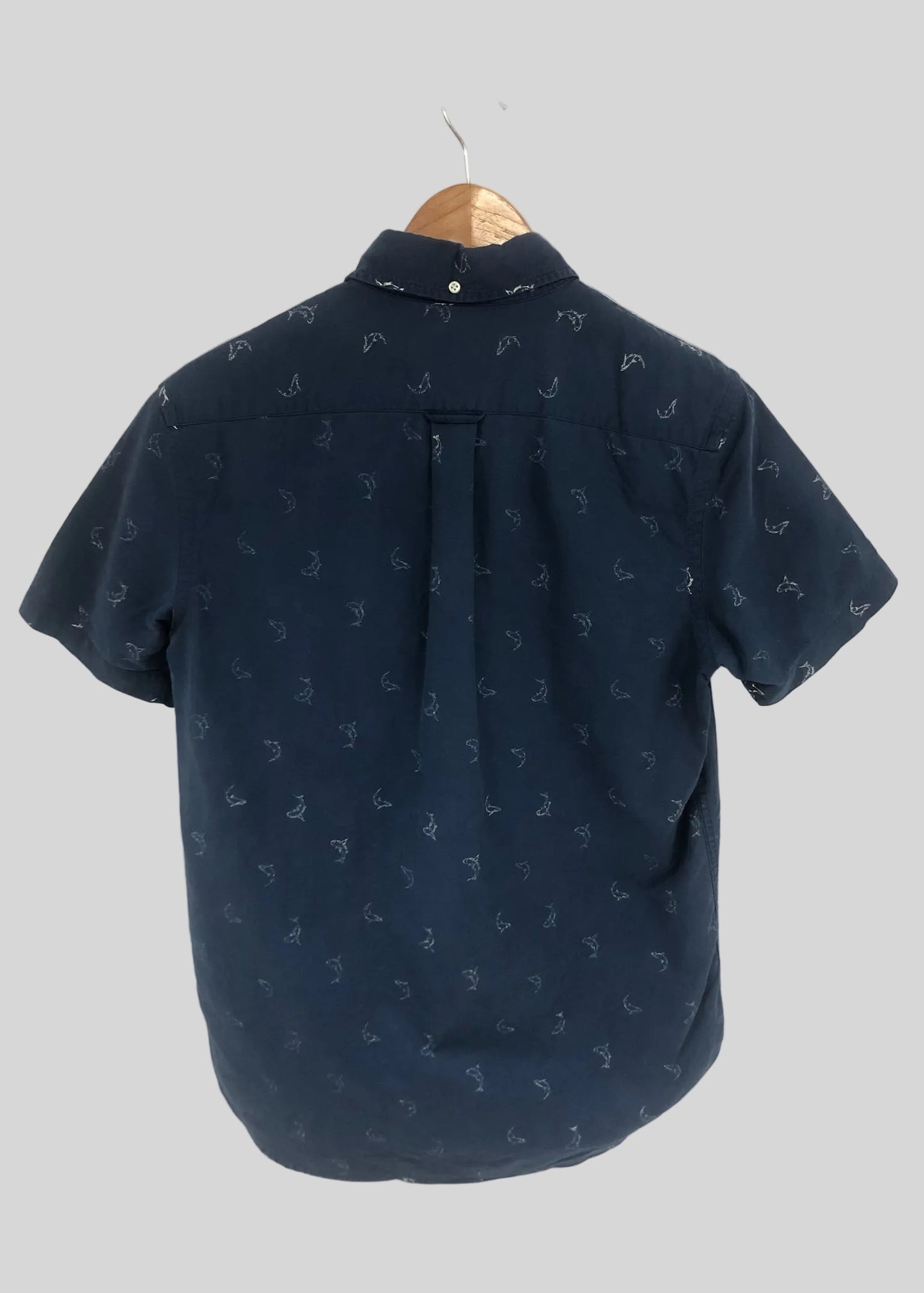 Camisa de botones Polo Ralph Lauren 🏇🏼 Oxford en color azul navy con diseño de peces Talla S Entalle Regular