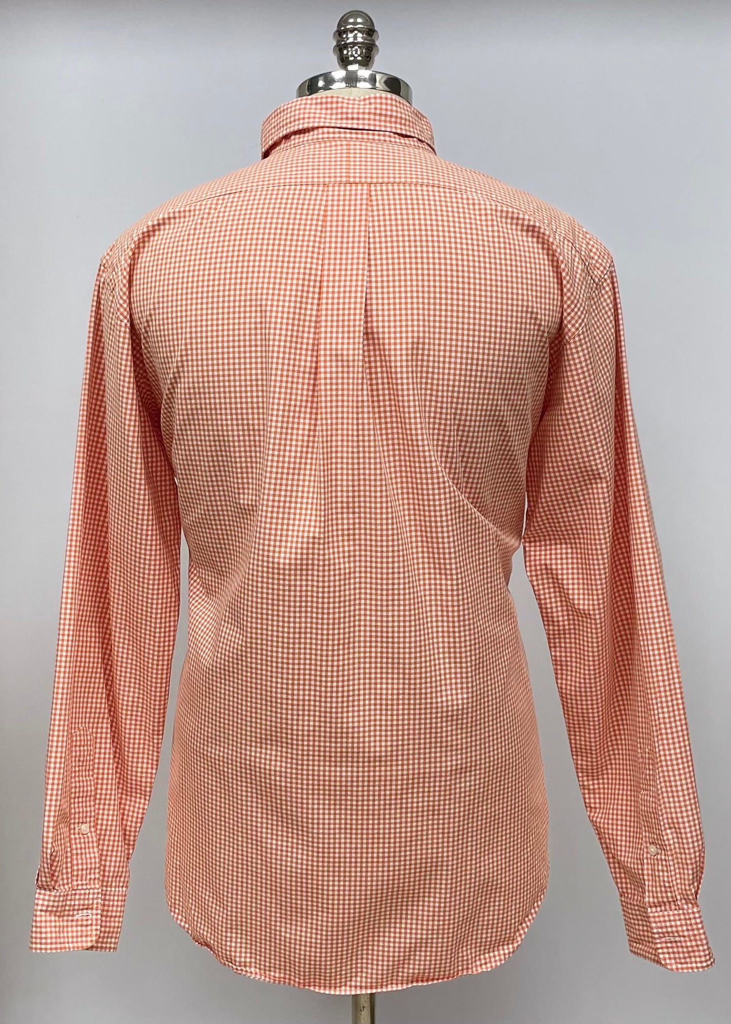 Camisa Polo Ralph Lauren 🏇🏼 con patron de cuadros gingham naranja y blanco Talla XL Entalle Clásico