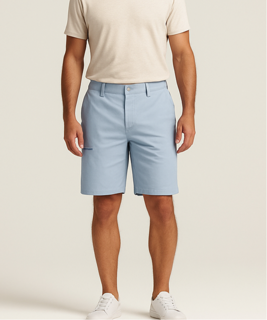 Short Híbrido Columbia 🔷 Tela performance color celeste talla L (34)