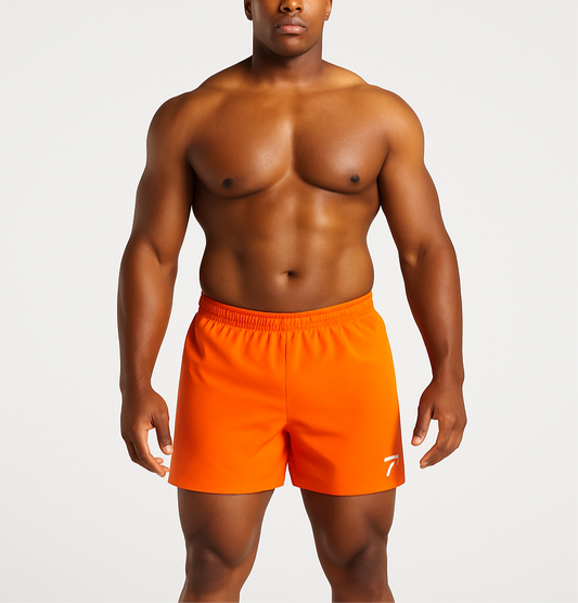 Short Deportivo Gymshark 🏋🏼‍♂️ Tela performance color naranja talla M