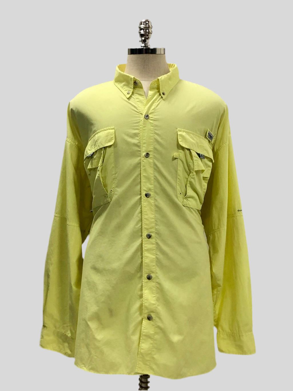 Camisa Columbia 🔹color amarillo intenso con Omni Shade Manga larga Talla 3XL