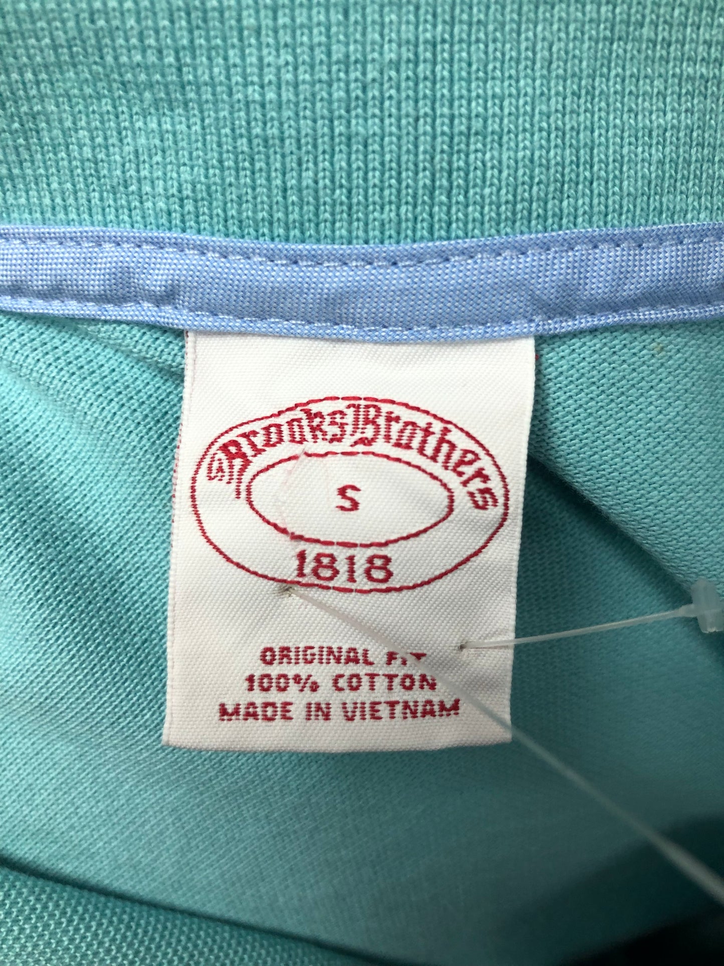Camiseta Polo Brooks Brothers 🐑 color turquesa claro Talla S Entalle Regular