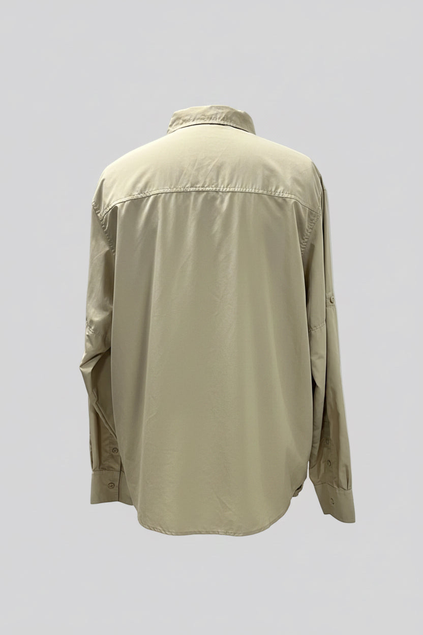 Camisa Columbia 🔹color Kaki con Omni Shade Manga larga Talla XXL