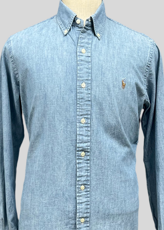 Camisa de jeans Polo Ralph Lauren 🏇🏼 en color celeste Talla XL Entalle Slim Fit