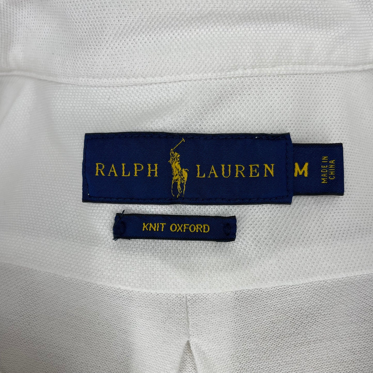 Camiseta Polo Ralph Lauren 🏇🏼 (Knit Oxford) color blanco con logo multicolor Talla M Entalle Regular