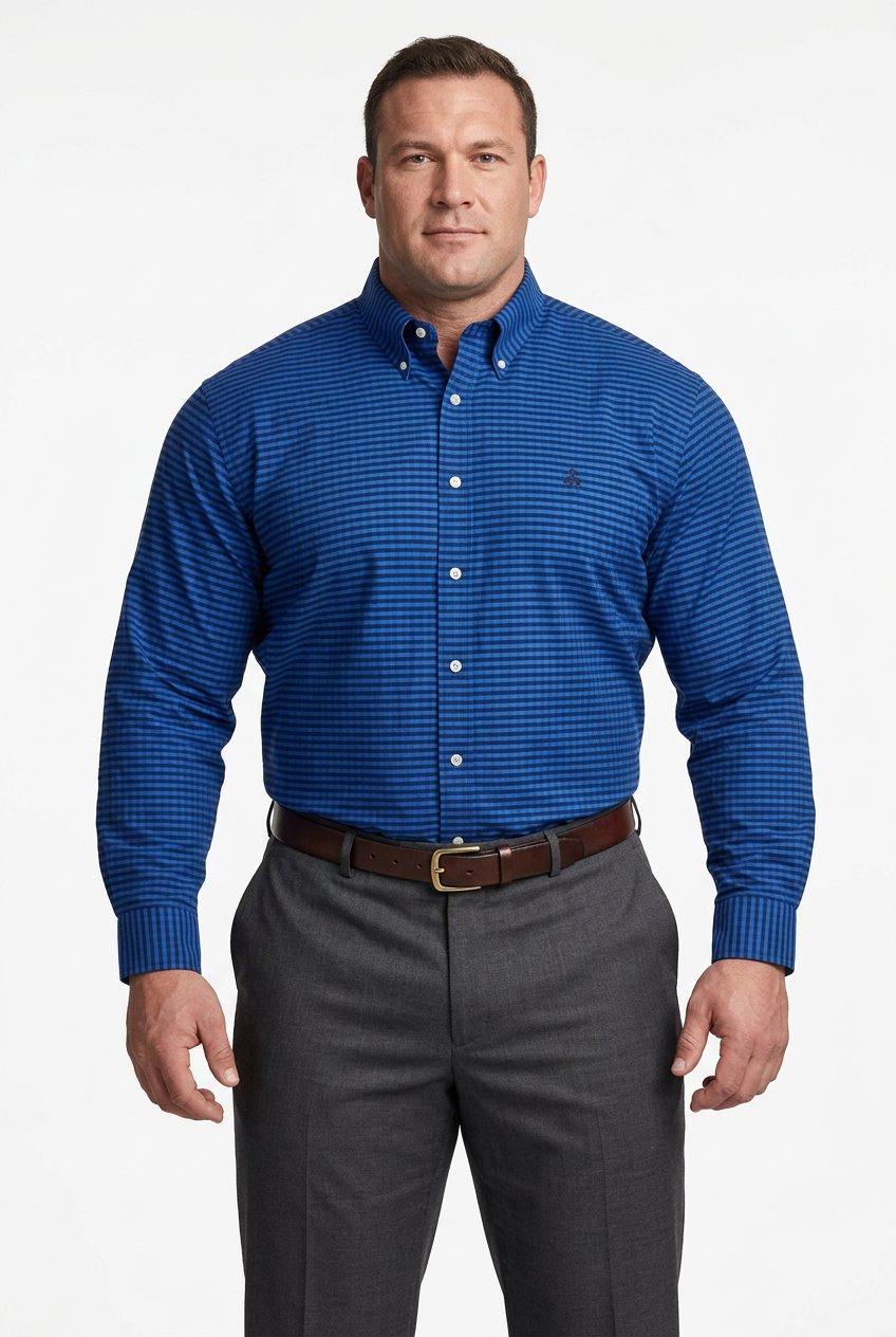 Camisa de botones Brooks Brothers 🐑 de cuadros gingham en azul y negro Talla XXL Entalle Regular