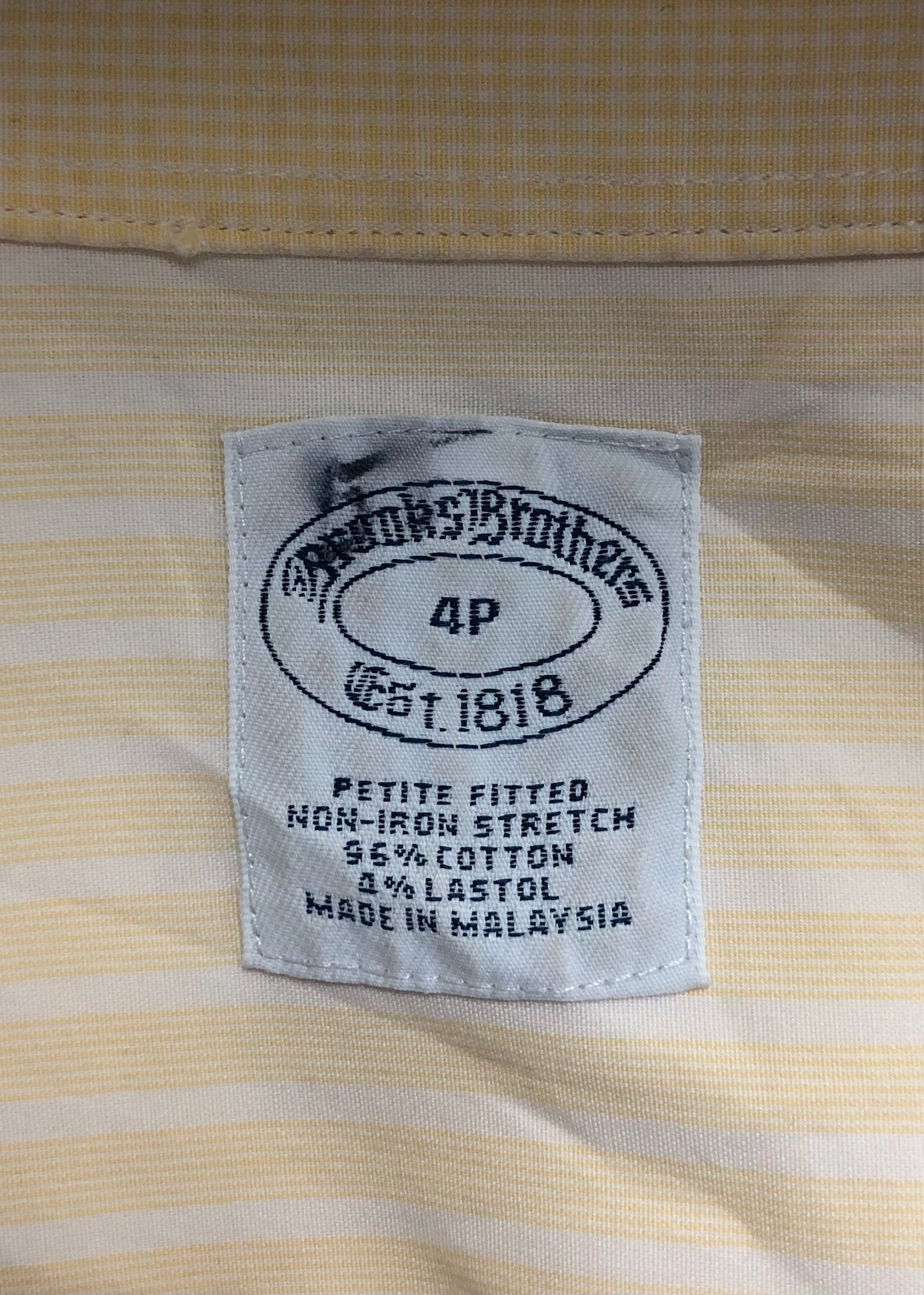 Camisa de mujer Brooks Brothers 🐑 de rayas en color amarillo y blanco Talla S Entalle Regular (ver descripción)