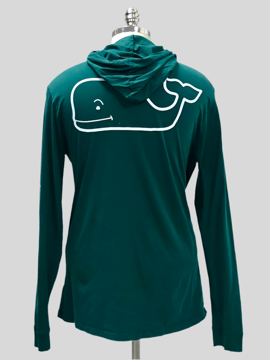 Camiseta con capucha Vineyard Vines 🐳 color verde oscuro con Diseño de Ballena Talla M (ver descripción)