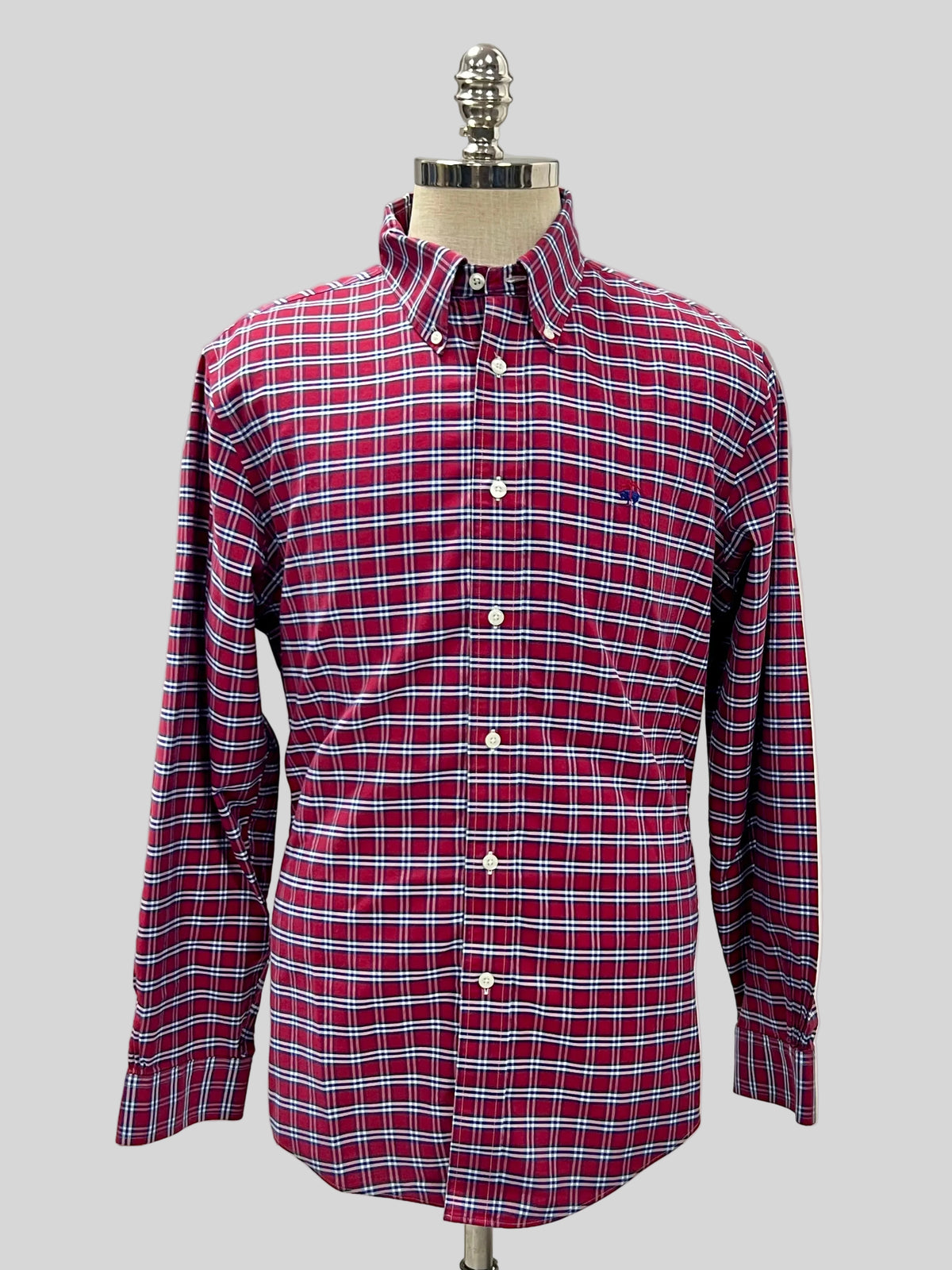 Camisa de botones Brooks Brothers 🐑 de cuadros en rojo, azul y blanco Talla L Entalle Regular