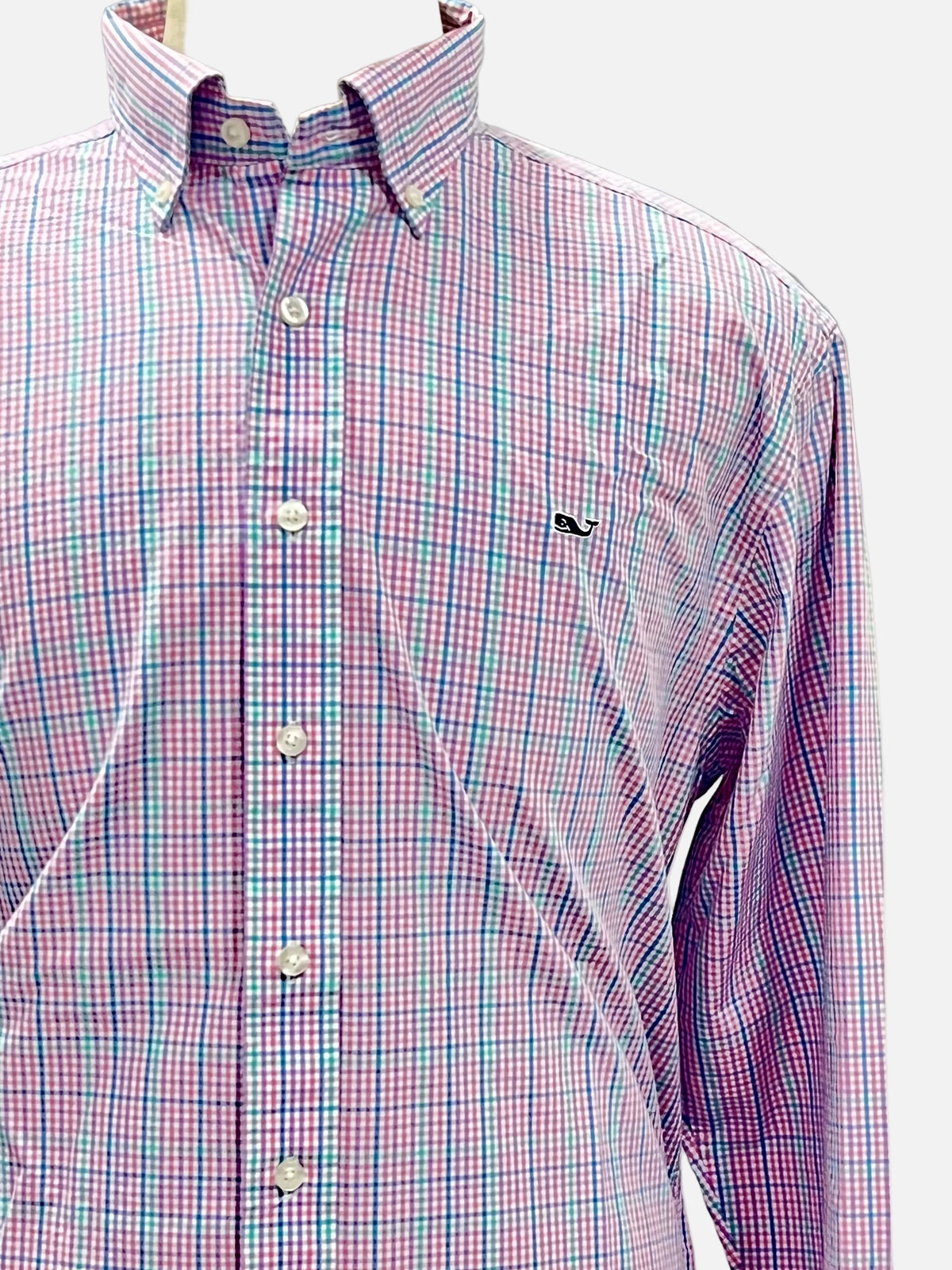 Camisa Vineyard Vines 🐳 de cuadros finos multicolor Talla L Entalle Regular