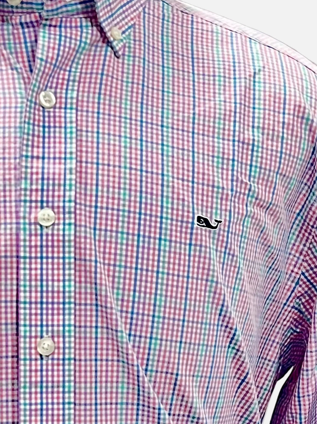 Camisa Vineyard Vines 🐳 de cuadros finos multicolor Talla L Entalle Regular