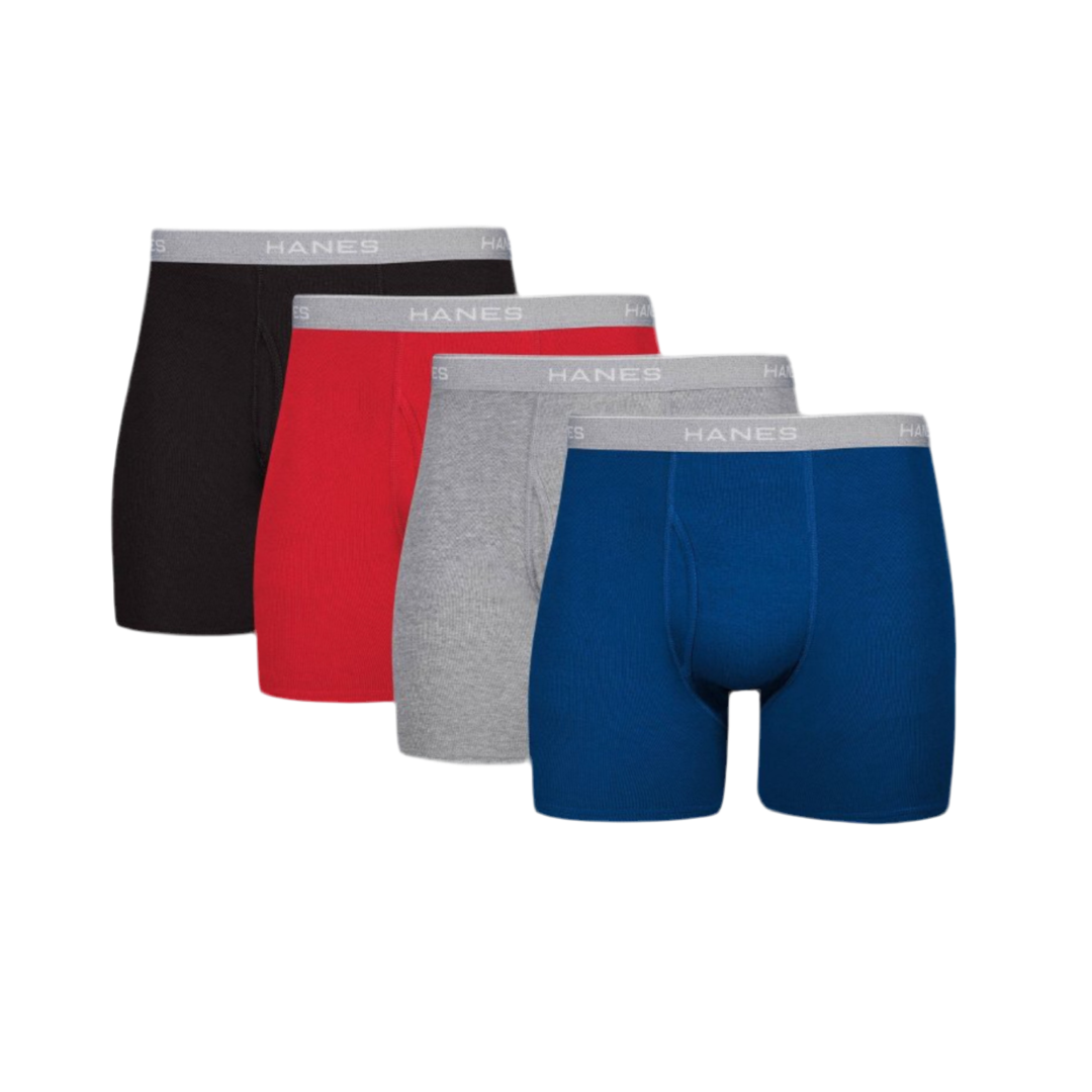 Calzoncillos tipo Boxer Hanes Comfort Flex en varios colores rojo, gris, azul y celeste - Tela ligera en Talla S