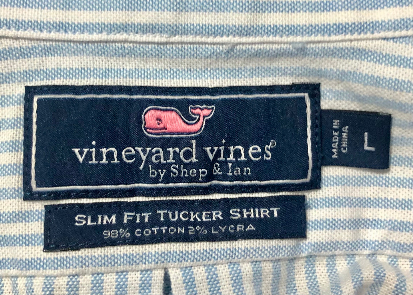 Camisa de botones Vineyard Vines 🐳 Oxford con de rayas multicolor Talla L Entalle Slim Fit