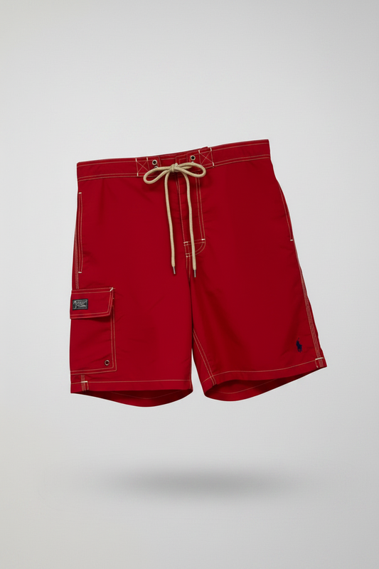 Short de baño Polo Ralph Lauren 🏇🏼 color rojo con logo en negro talla S