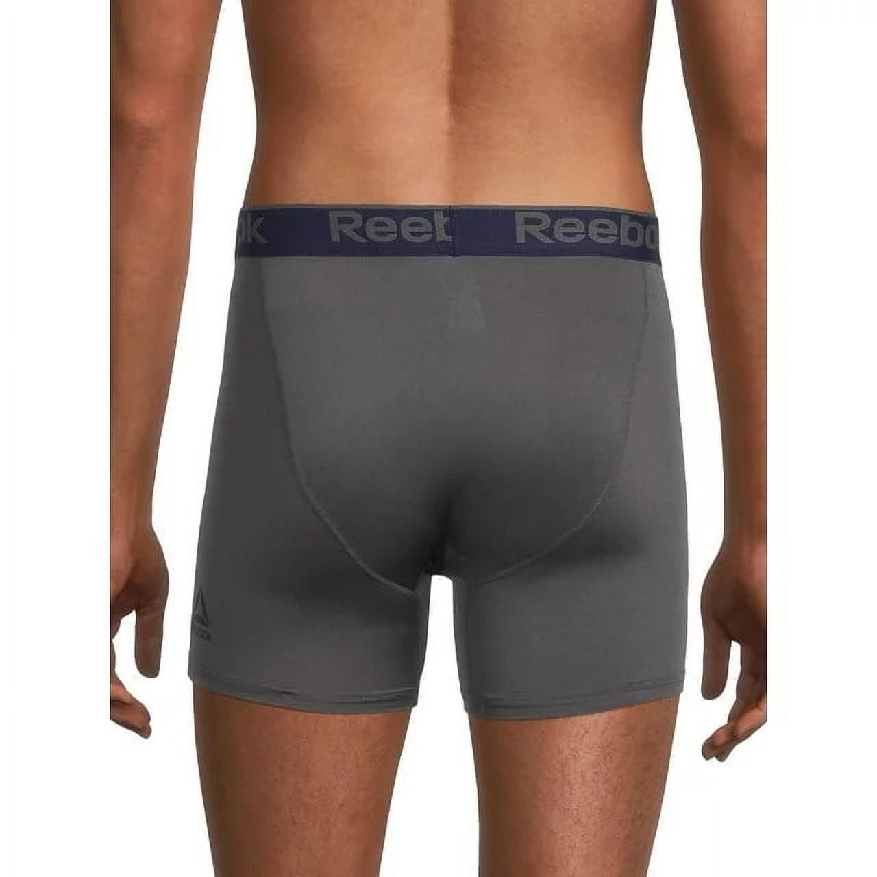 Combo de 3 Boxers Briefs Reebok Tela Performance en color negro y gris Largos Talla S y XL