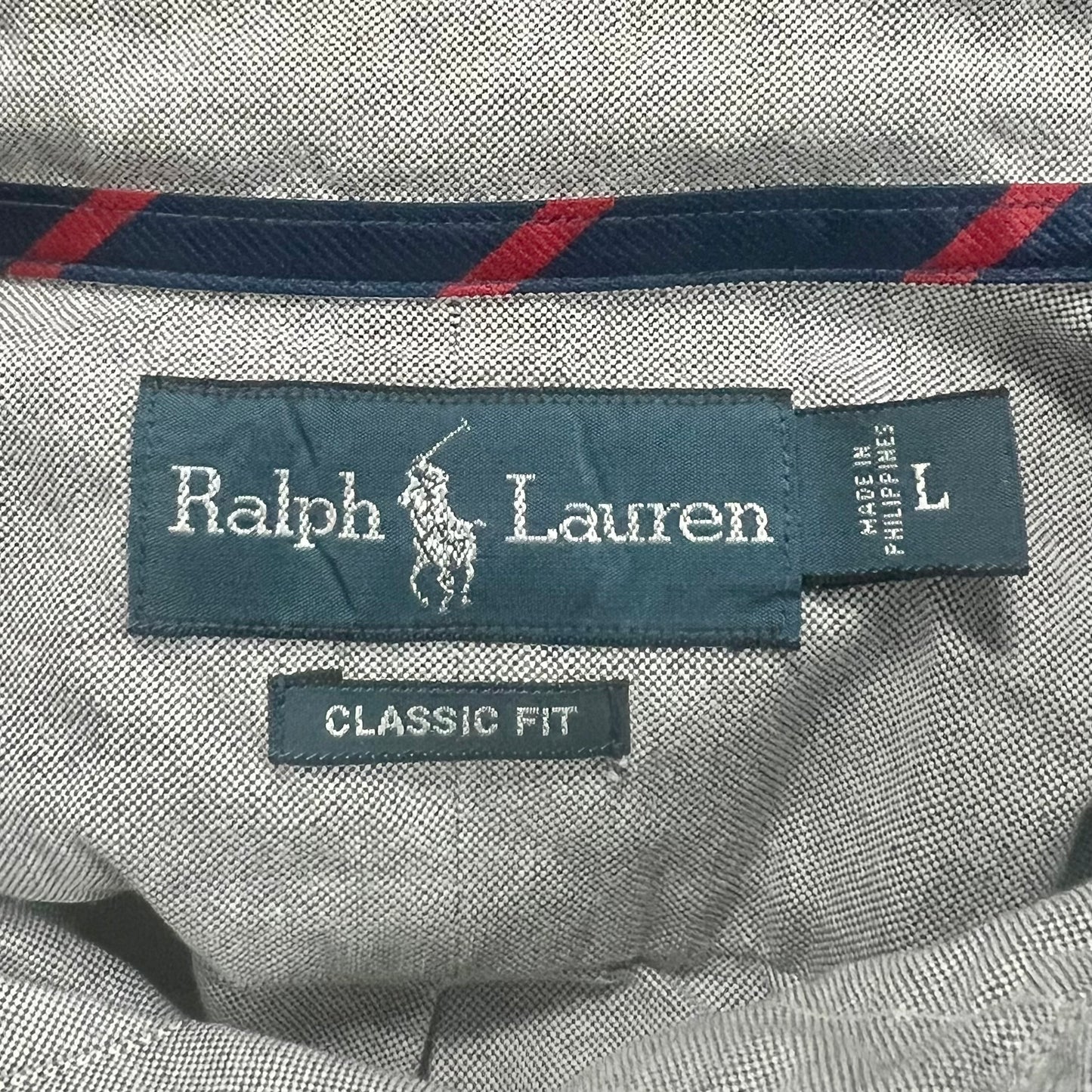 Camisa de botones Polo Ralph Lauren 🏇🏼 Oxford en color gris claro Talla L Entalle Clásico (ver descripción)
