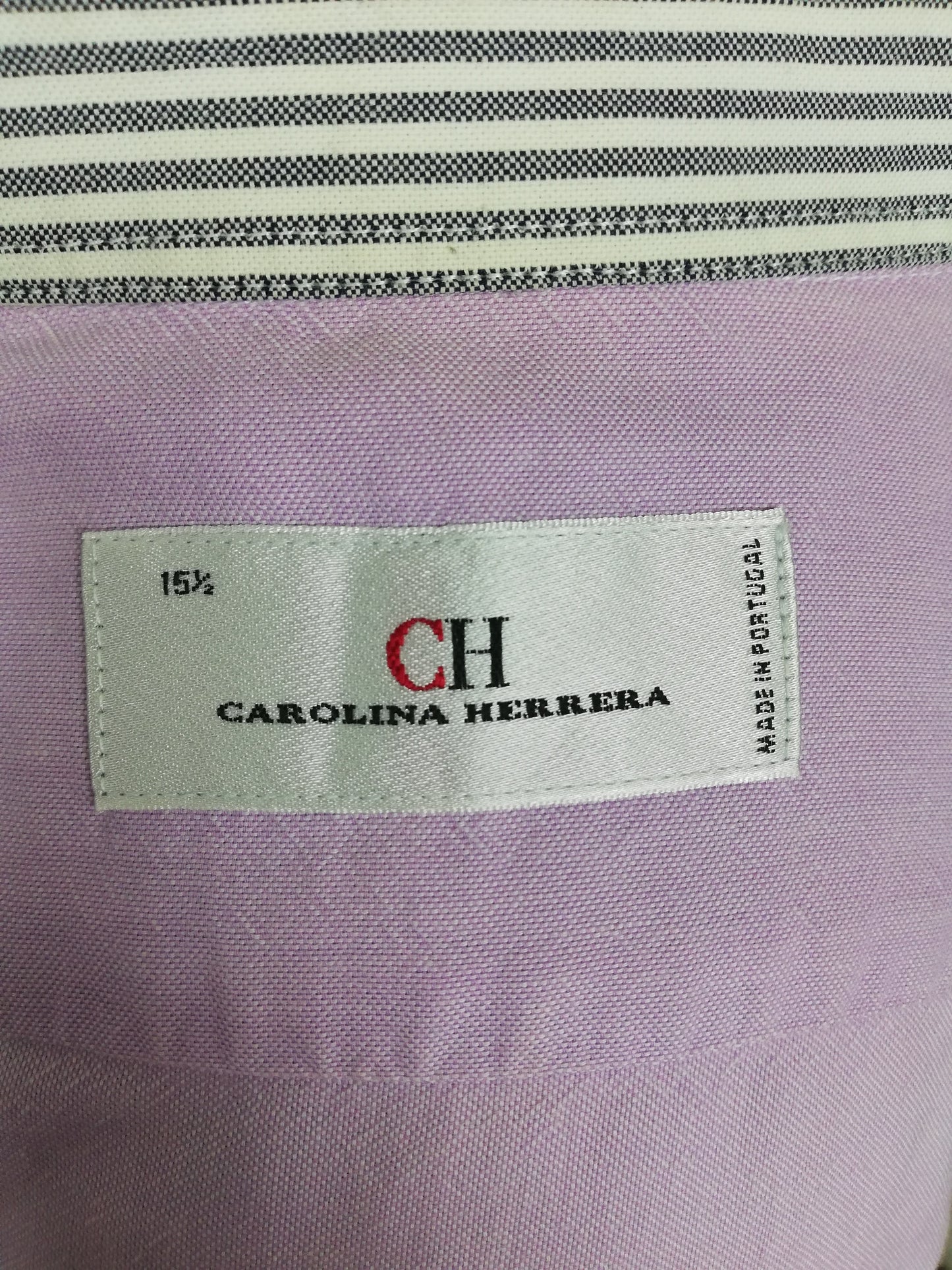 Camisa de botones Carolina Herrera color lila Talla M Entalle Regular (ver descripción)