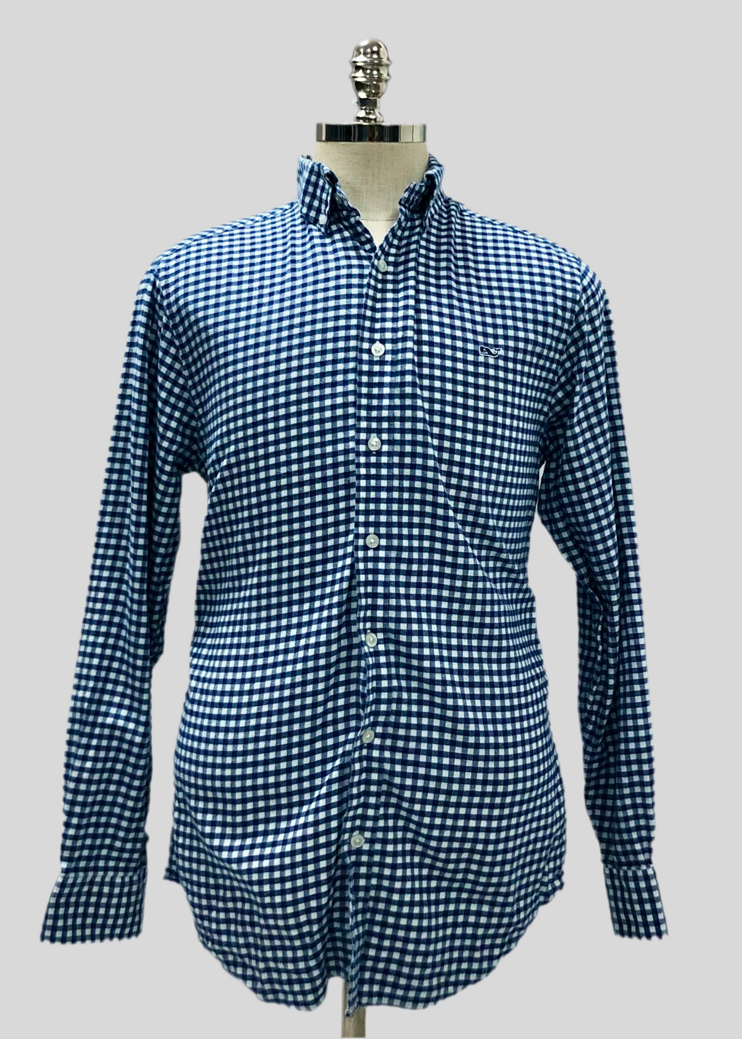 Camisa de botones Vineyard Vines 🐳 de cuadros gingham en color azul y blanco Talla M Entalle Slim Fit