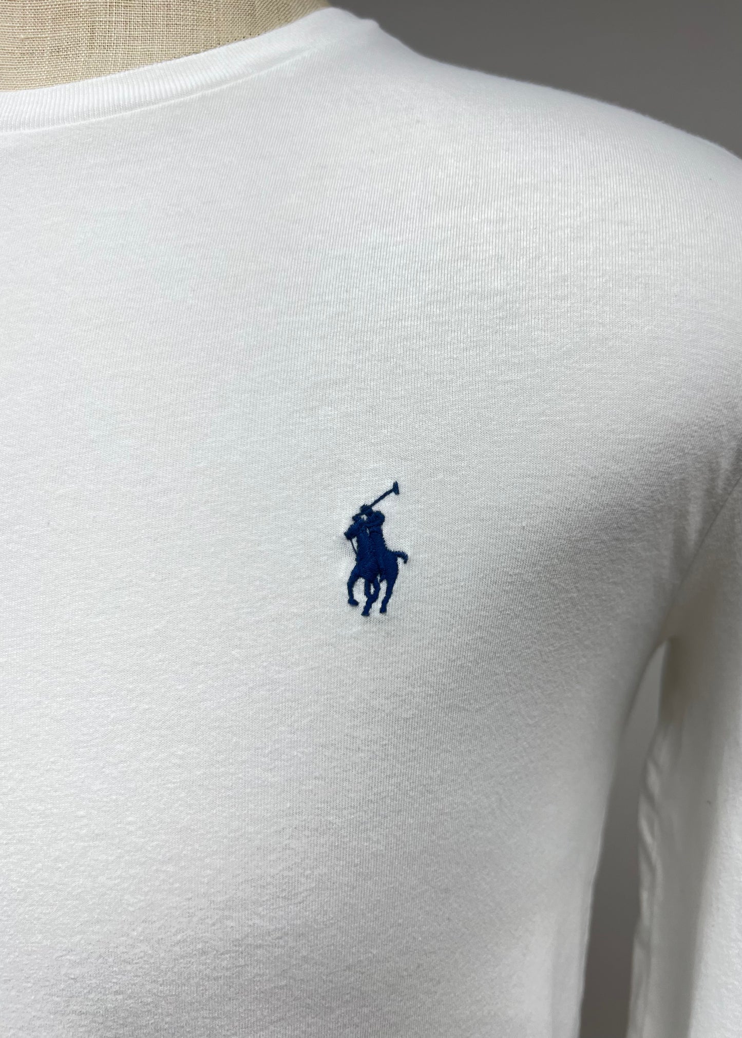 Camiseta cuello redondo Polo Ralph Lauren 🏇🏼 color blanco manga larga Talla S