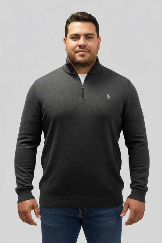 Sueter Jersey de botones Polo Ralph Lauren 🏇🏼 color gris oscuro con logo blanco Talla XL