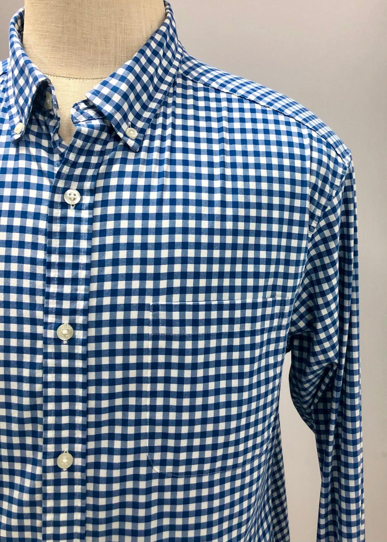 Camisa de botones Vineyard Vines 🐳 Performance con patrón de cuadros gingham en color azul y blanco Talla XL Entalle Regular