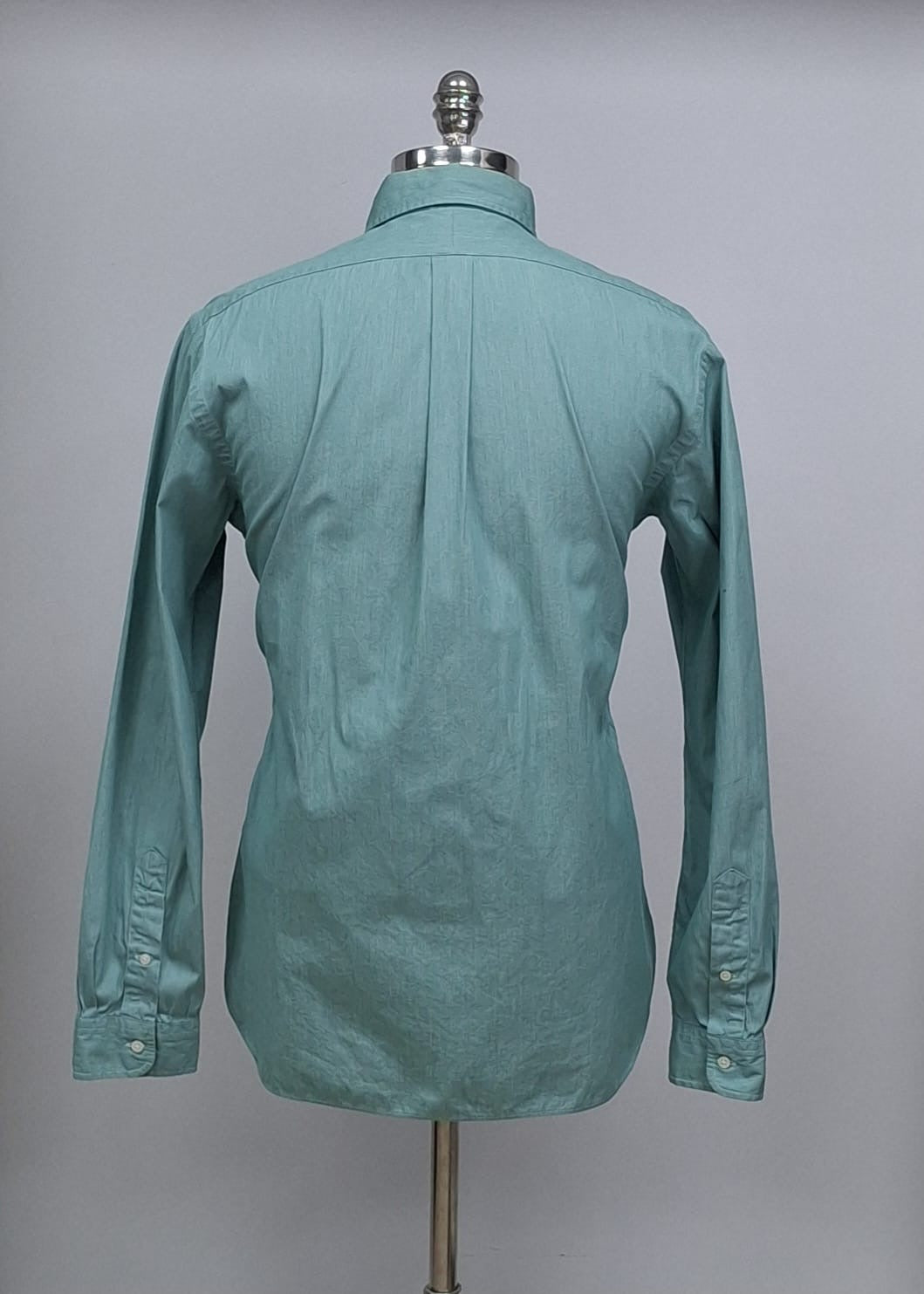 Camisa de botones Polo Ralph Lauren 🏇🏼 con rayas finas en color verde menta y blanco Talla L Entalle Regular