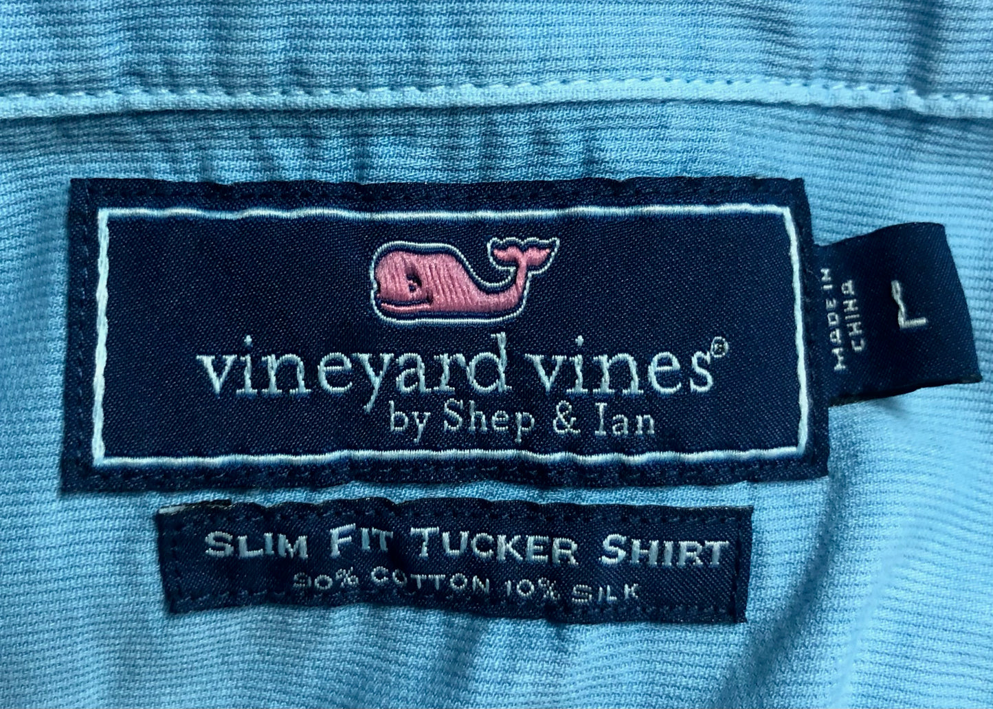 Camisa de botones Vineyard Vines 🐳 Color celeste Talla L Entalle Slim Fit