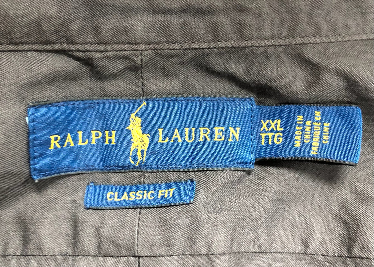 Camisa de botones Polo Ralph Lauren 🏇🏼 en color gris oscuro Talla XXL Entalle Clásico