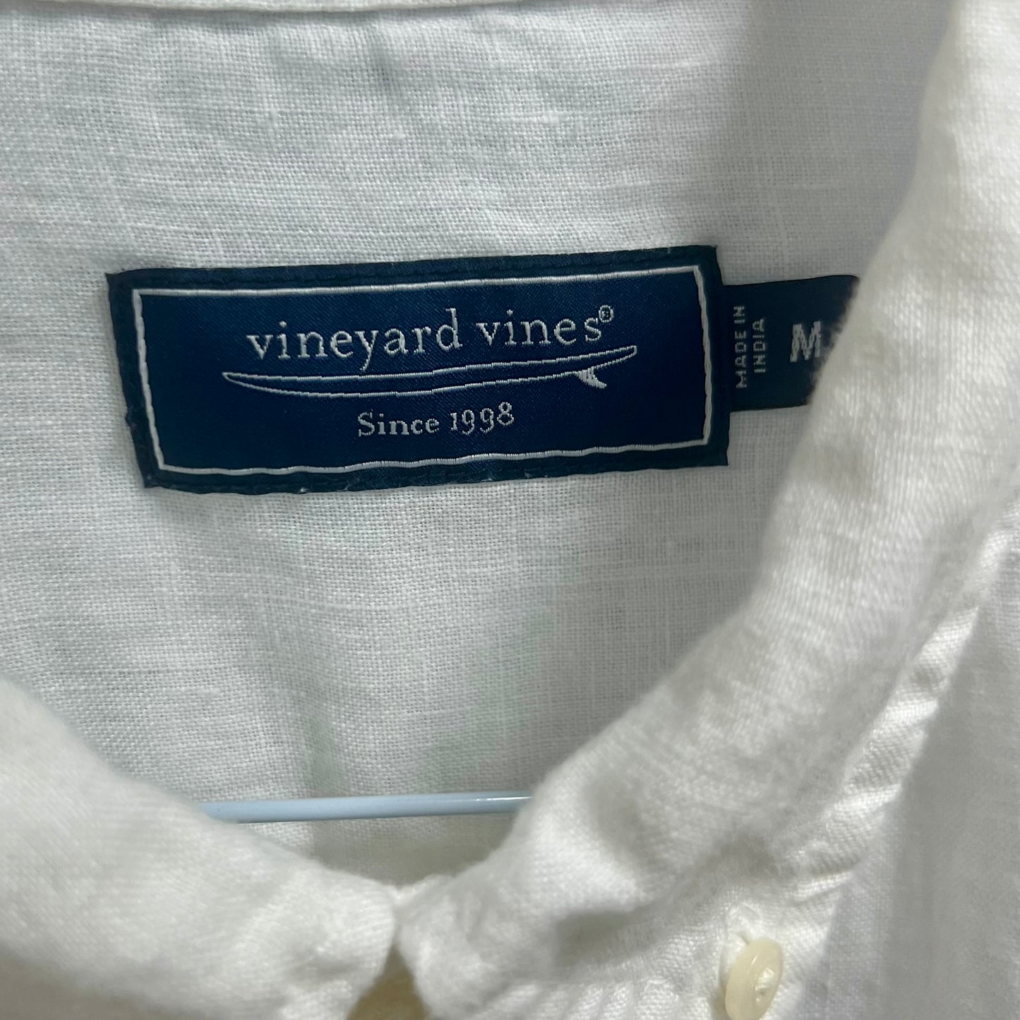 Camisa de cuadros Vineyard Vines 🐳 de lino en color blanco Talla M Entalle Regular