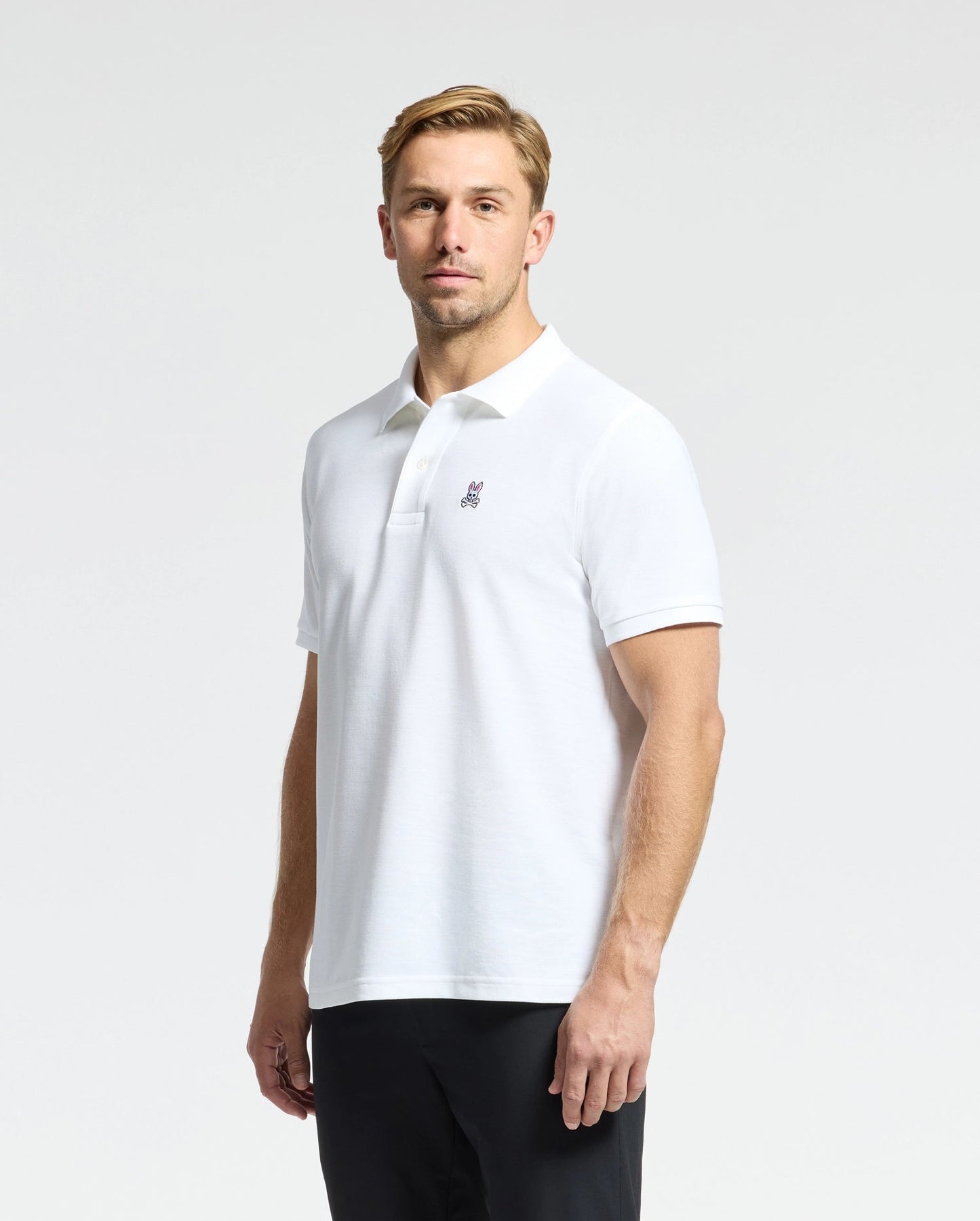 Camiseta Polo Psycho Bunny 🐰  color blanco clásico Talla 5XL Entalle Regular