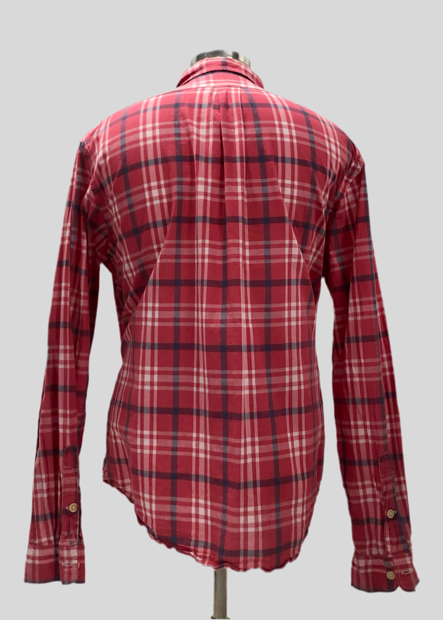 Camisa Polo Ralph Lauren 🏇🏼 Color rojo con patron de cuadros en color azul y blanco Talla XXL Entalle Regular