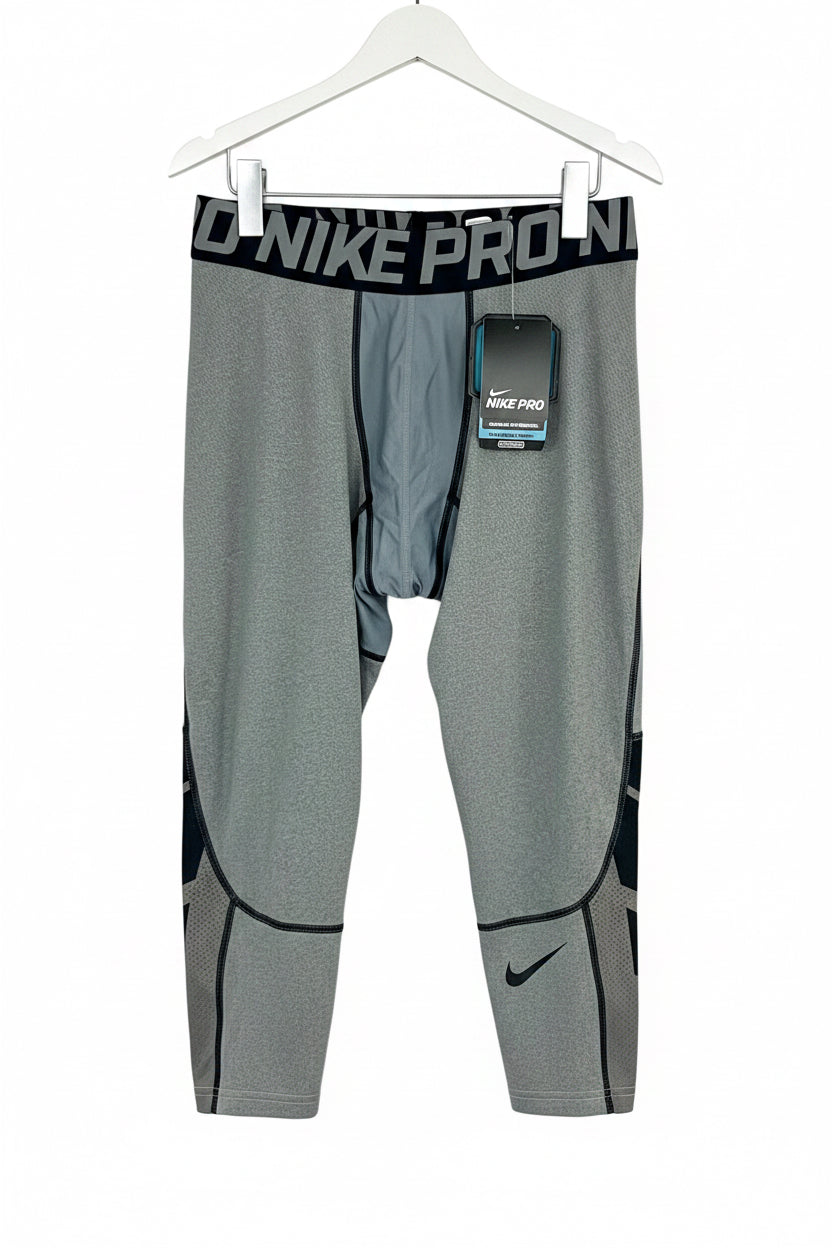 Malla de entrenamiento licra Nike ✔️ Pro Dri-FIT de 3/4 de largo para hombre en Color gris y cintura en negro Talla L