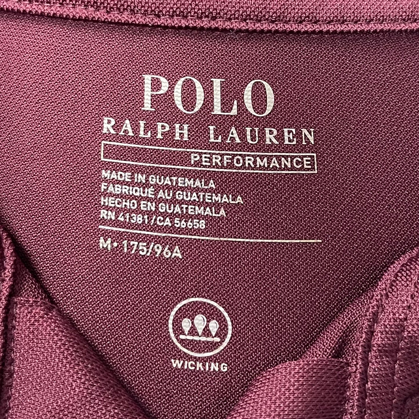 Camiseta Polo Ralph Lauren 🏇🏼 Tela performance color rojo oscuro Talla M Entalle Regular