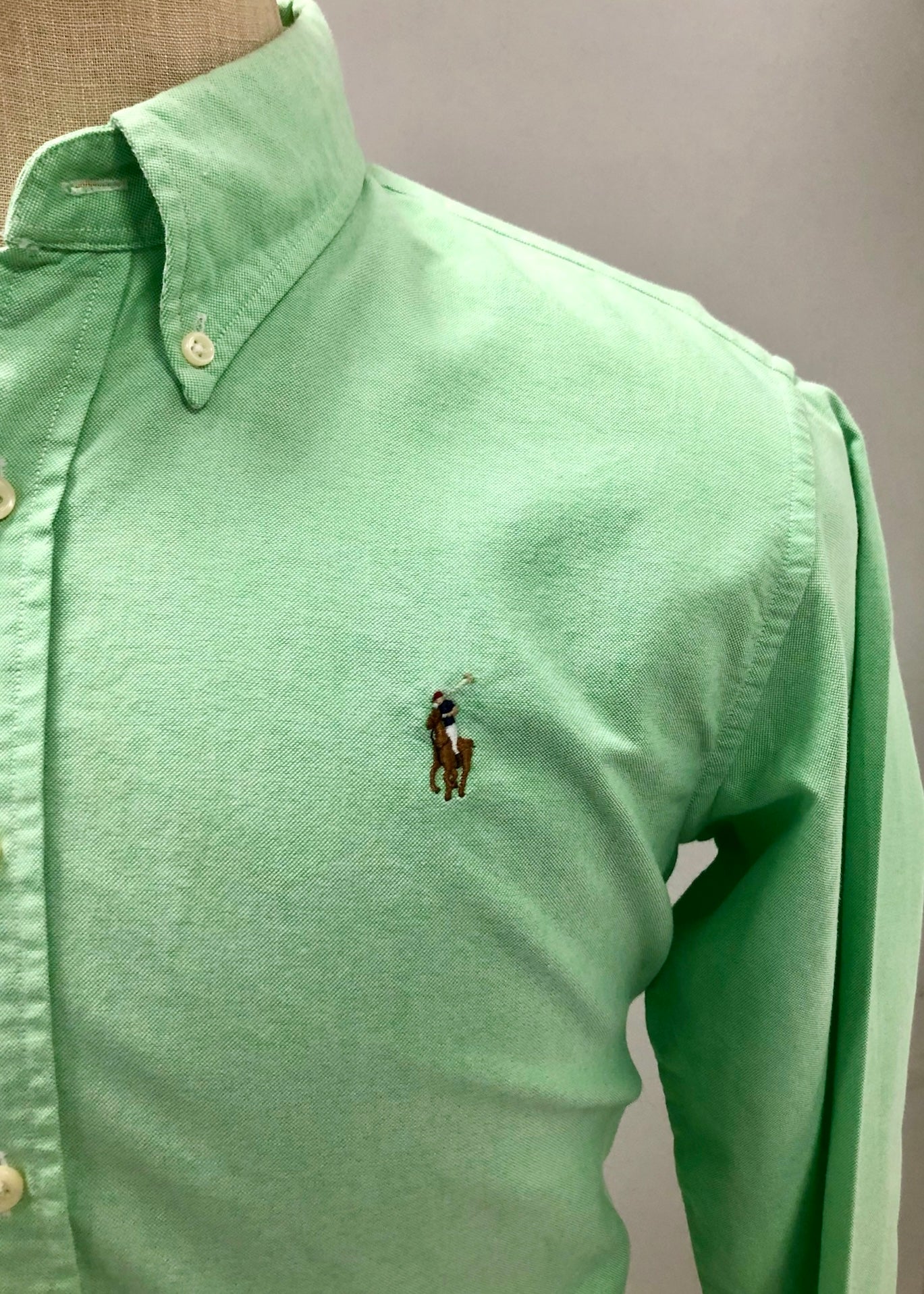 Camisa de mujer Polo Ralph Lauren 🏇🏼 Oxford en color verde claro Talla XL Entalle Clásico