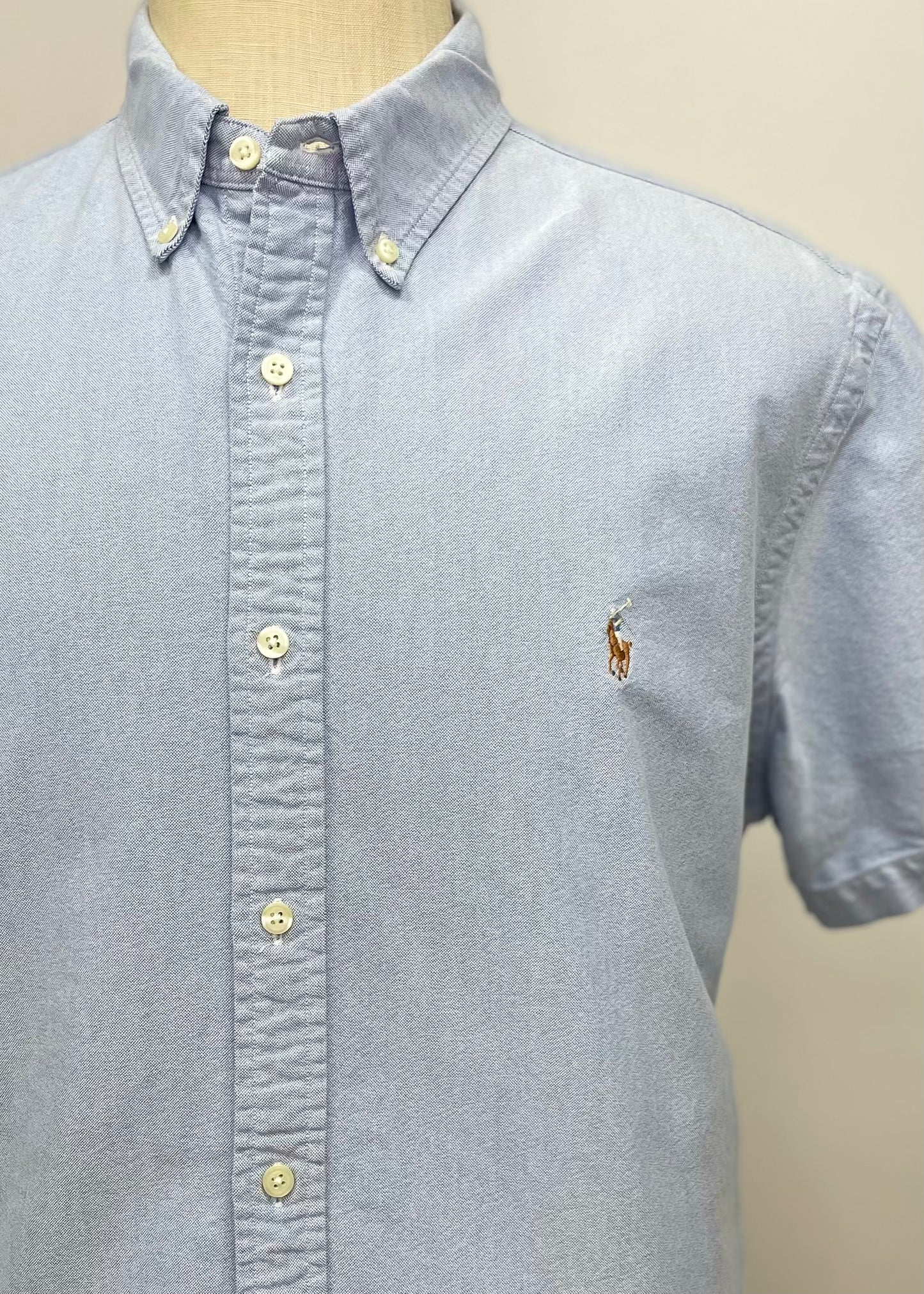 Camisa de botones en color celeste Oxford Polo Ralph Lauren 🏇🏼 Talla XXL Entalle Clásico