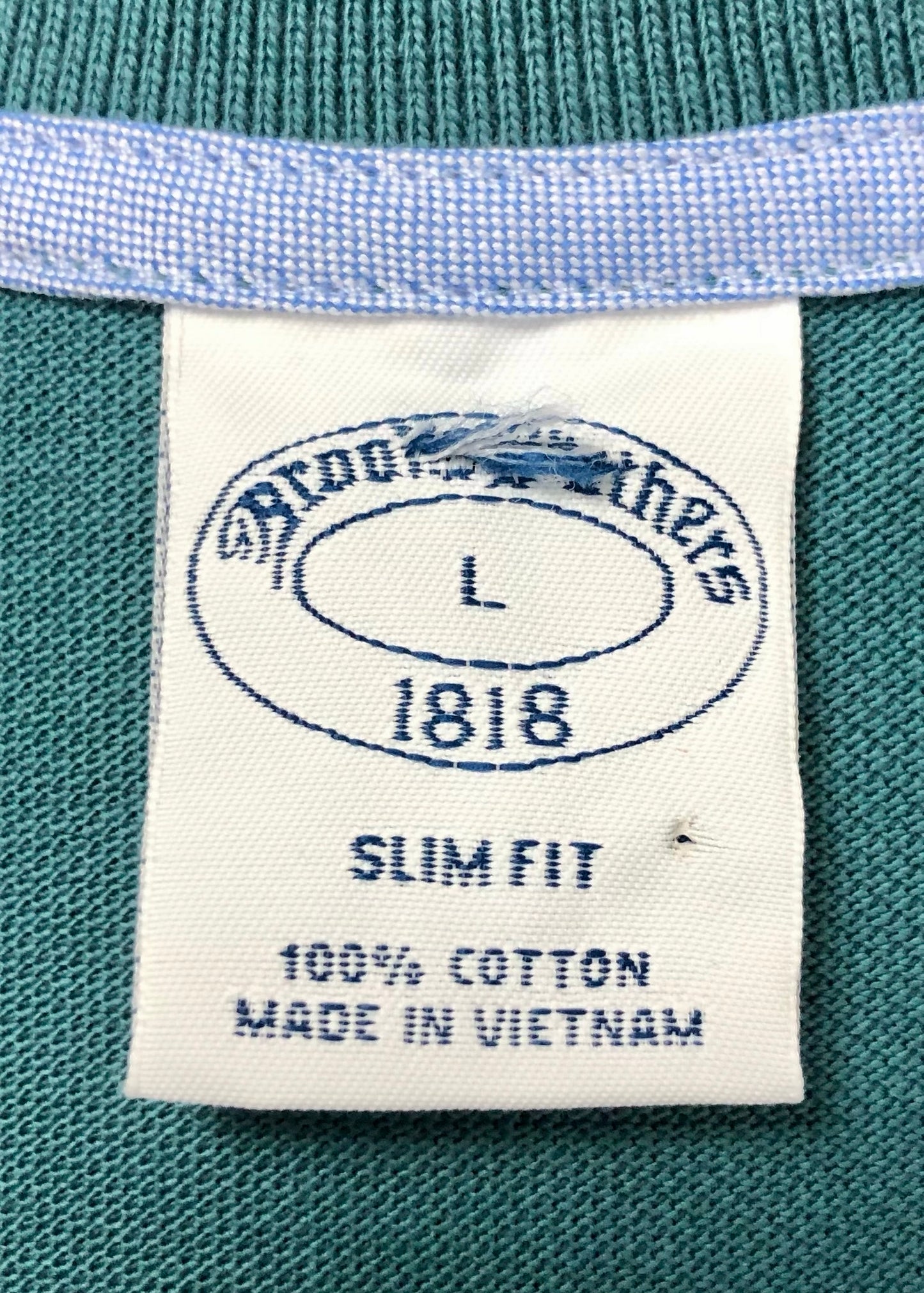 Camiseta Polo Brooks Brothers 🐑 color verde azulado Talla L Entalle Slim Fit