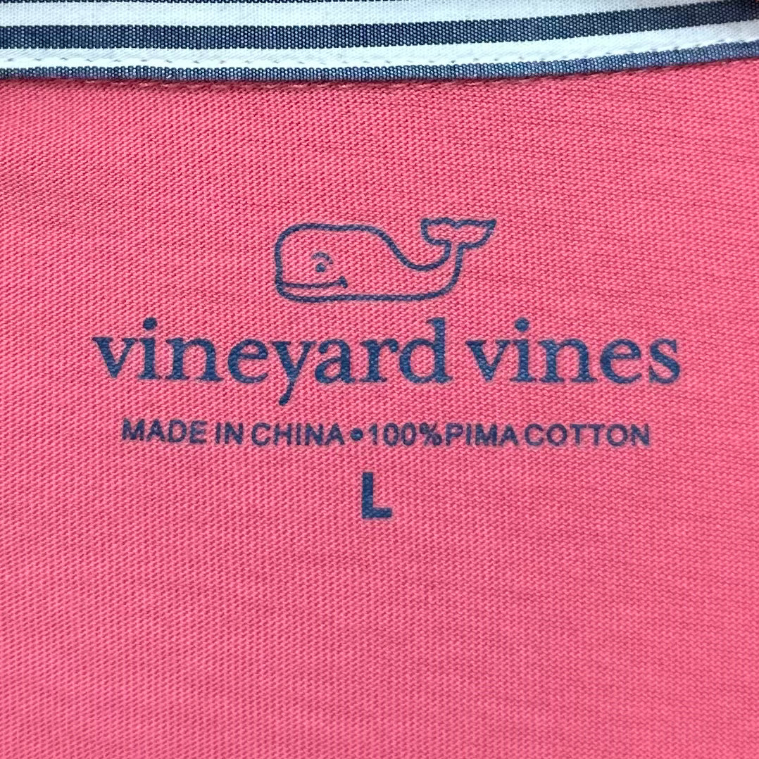 Camiseta Polo Vineyard Vines 🐳 color rosado magenta manga larga Talla L Entalle Regular