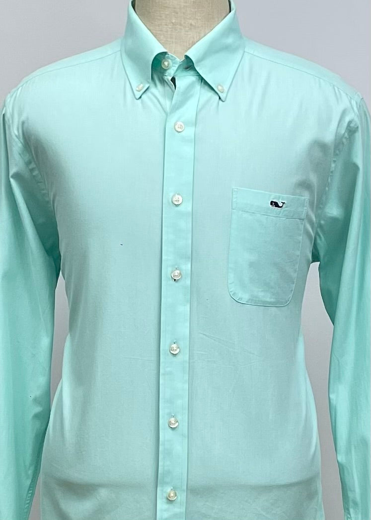 Camisa de botones Vineyard Vines 🐳 Color turquesa claro Talla L Entalle Slim Fit