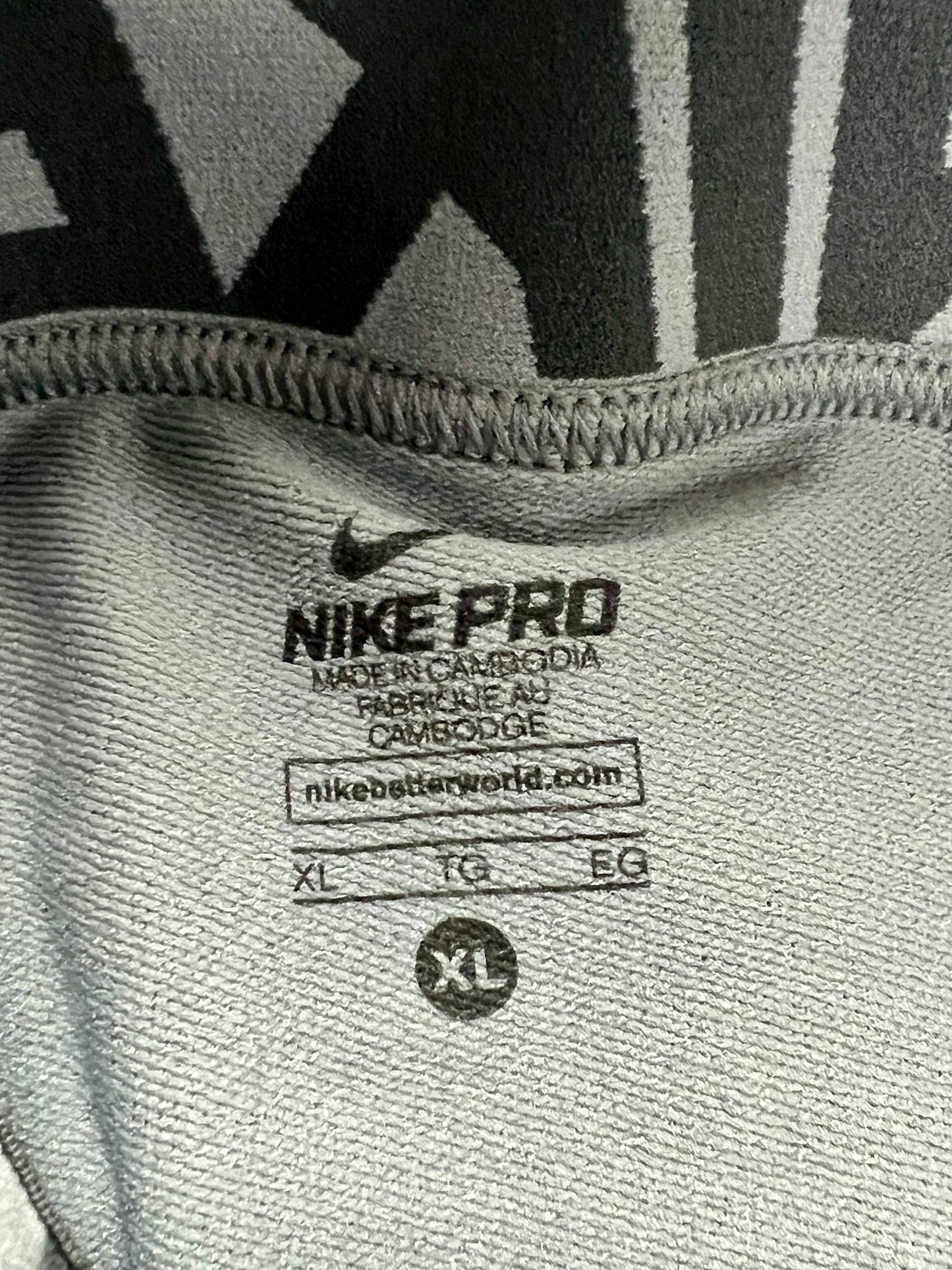 Malla de entrenamiento licra Nike ✔️ Pro Dri-FIT para hombre en Color gris cintura negro Talla XL
