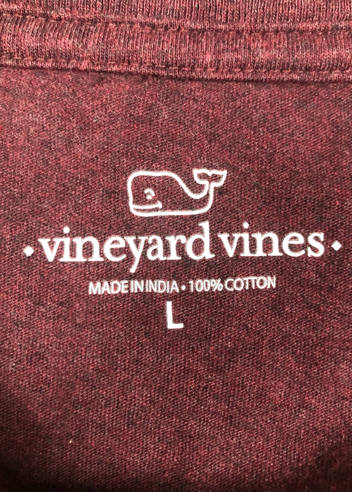 Camiseta de bolsillo Vineyard Vines 🐳 color rojo oscuro con Diseño de ballena de golf Talla L