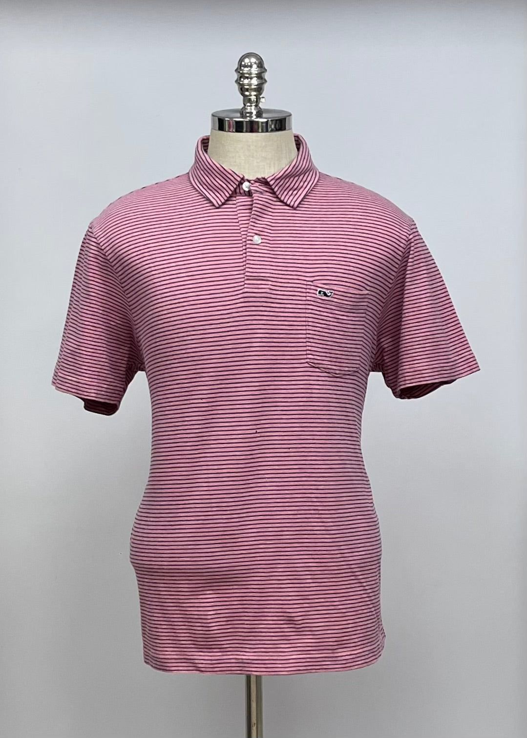 Camiseta Polo Vineyard Vines 🐳 con rayas en rosado y azul navy Talla L Entalle Regular