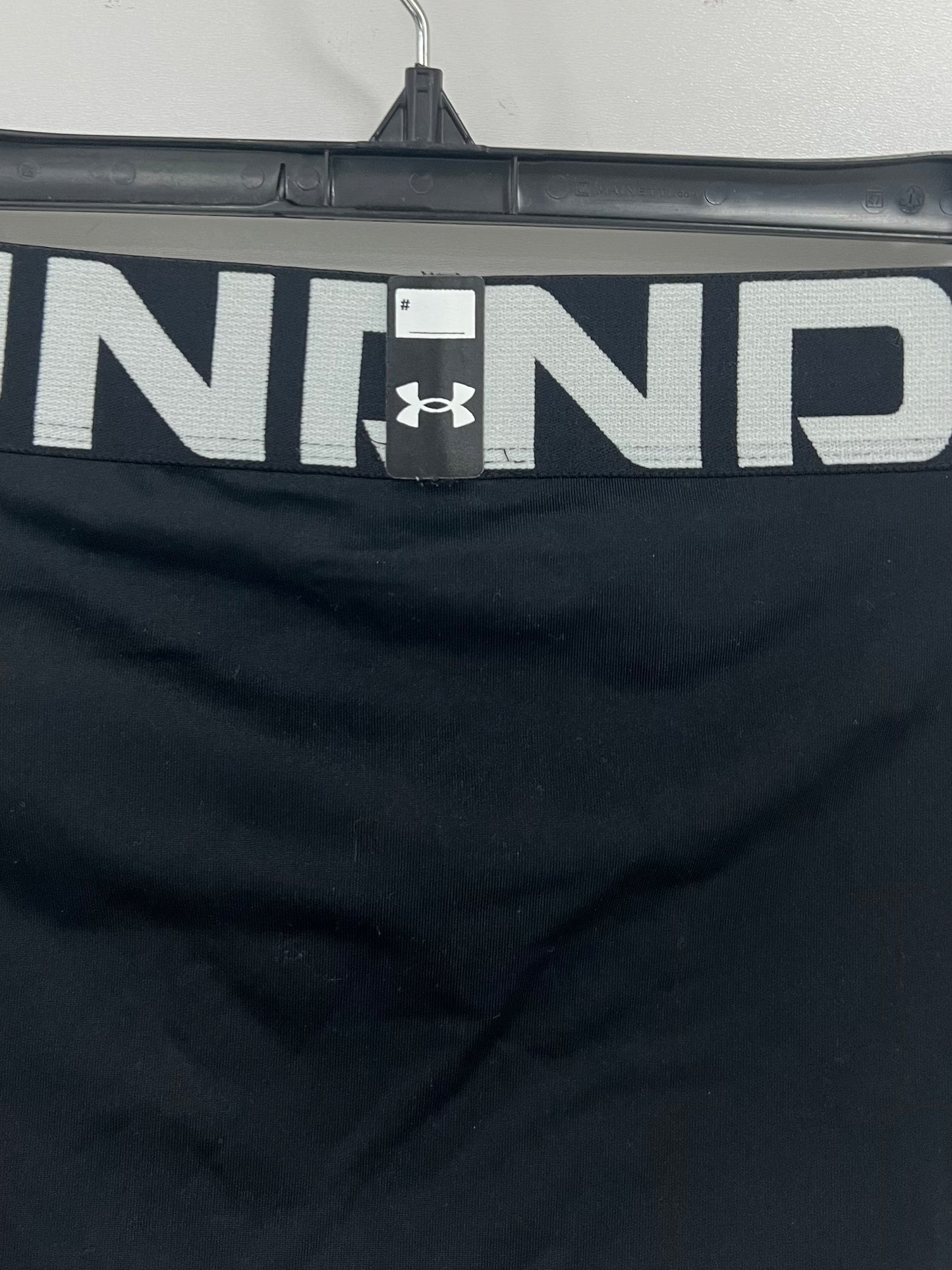 Malla de entrenamiento licra Under Armour 🏋🏽 Pro Dri-FIT 3/4 para hombre en Color negro y cintura blanco Talla L