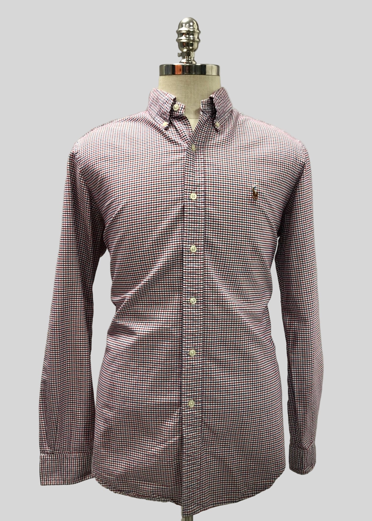 Camisa de botones Polo Ralph Lauren 🏇🏼 Oxford de cuadros rojo, azul y blanco Talla L Entalle Regular