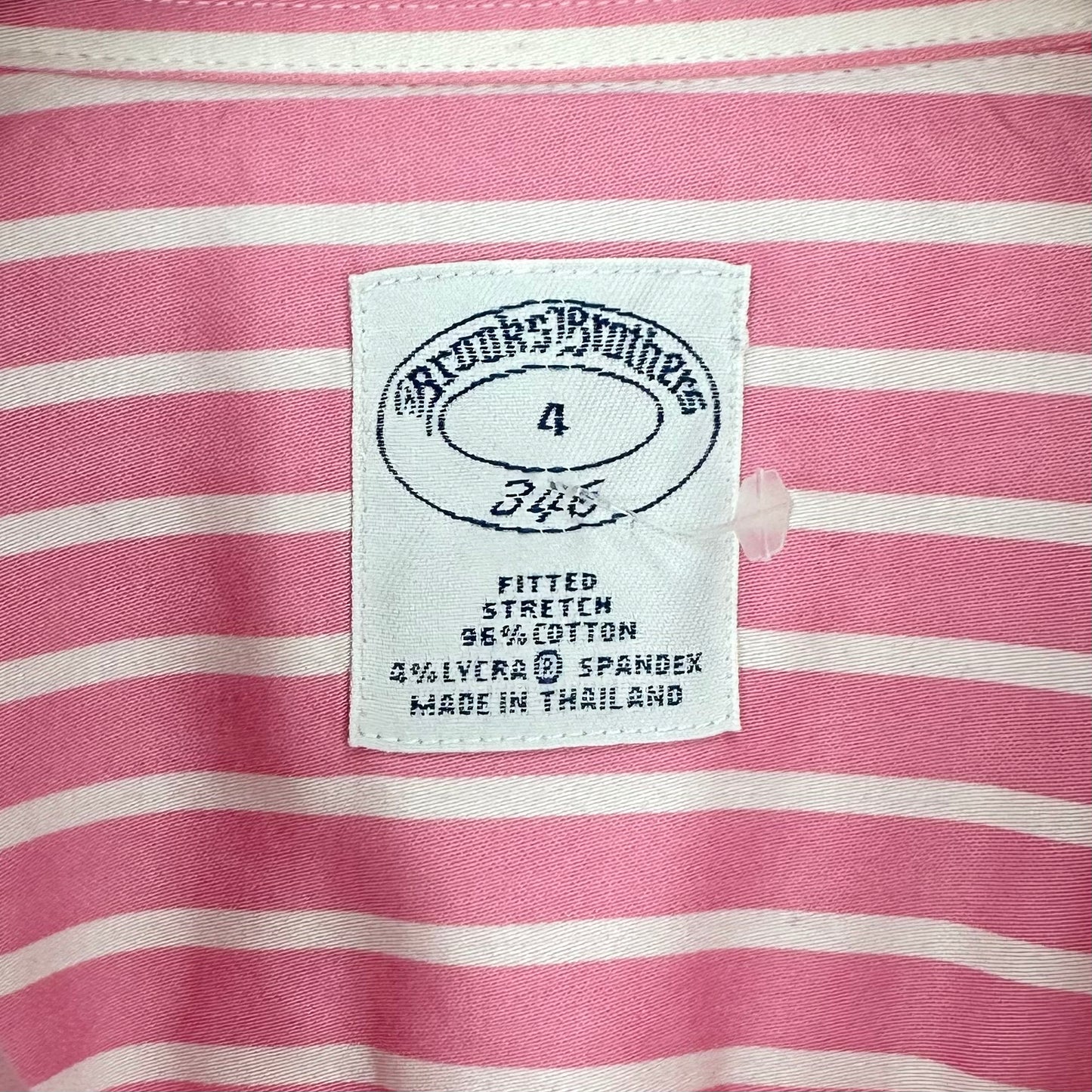 Camisa de mujer Brooks Brothers 🐑 color rosado con rayas en color blanco Talla S Entalle Regular