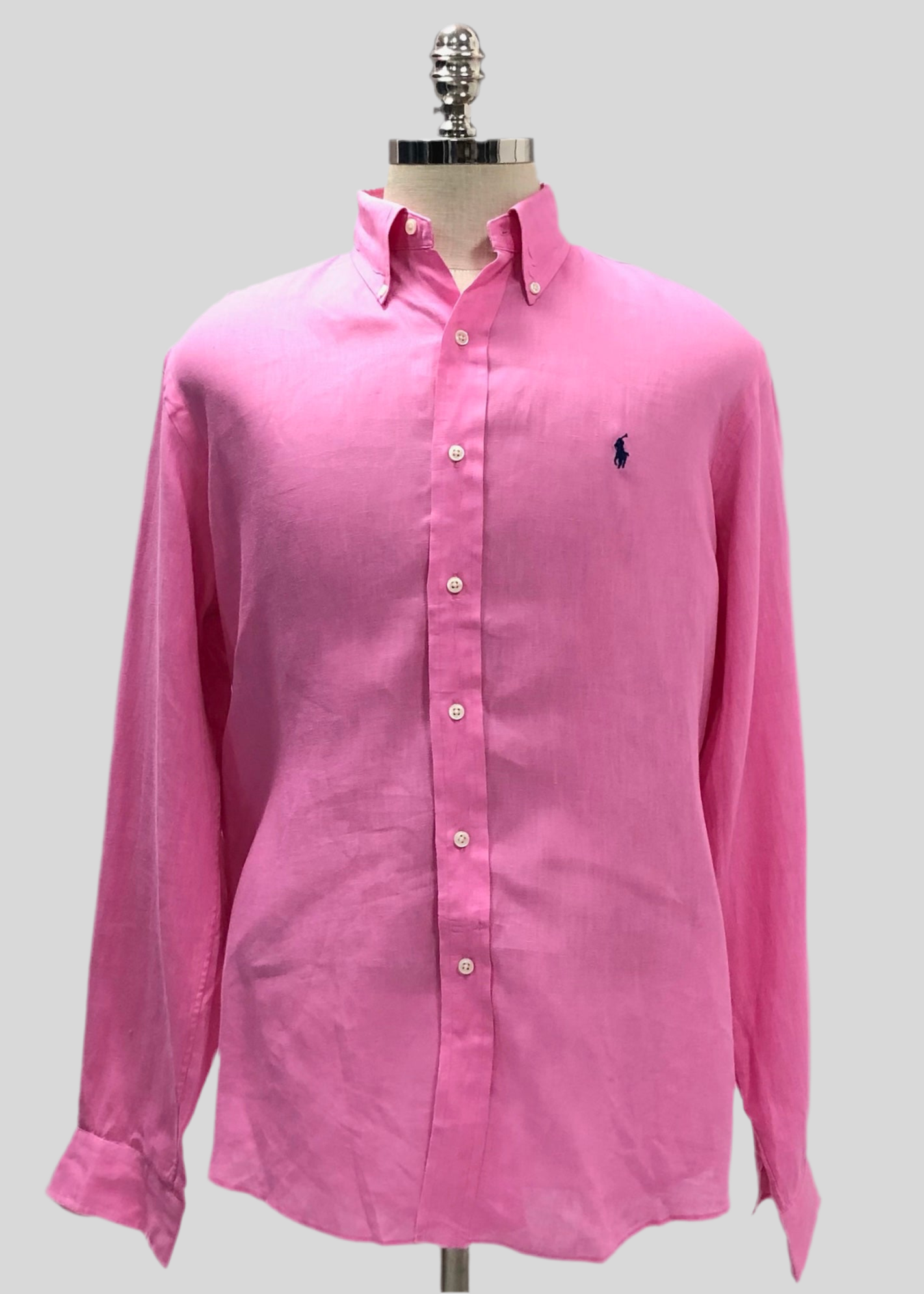 Camisa de botones Polo Ralph Lauren 🏇🏼 De Lino en color rosado intenso Talla L Entalle Custom Fit