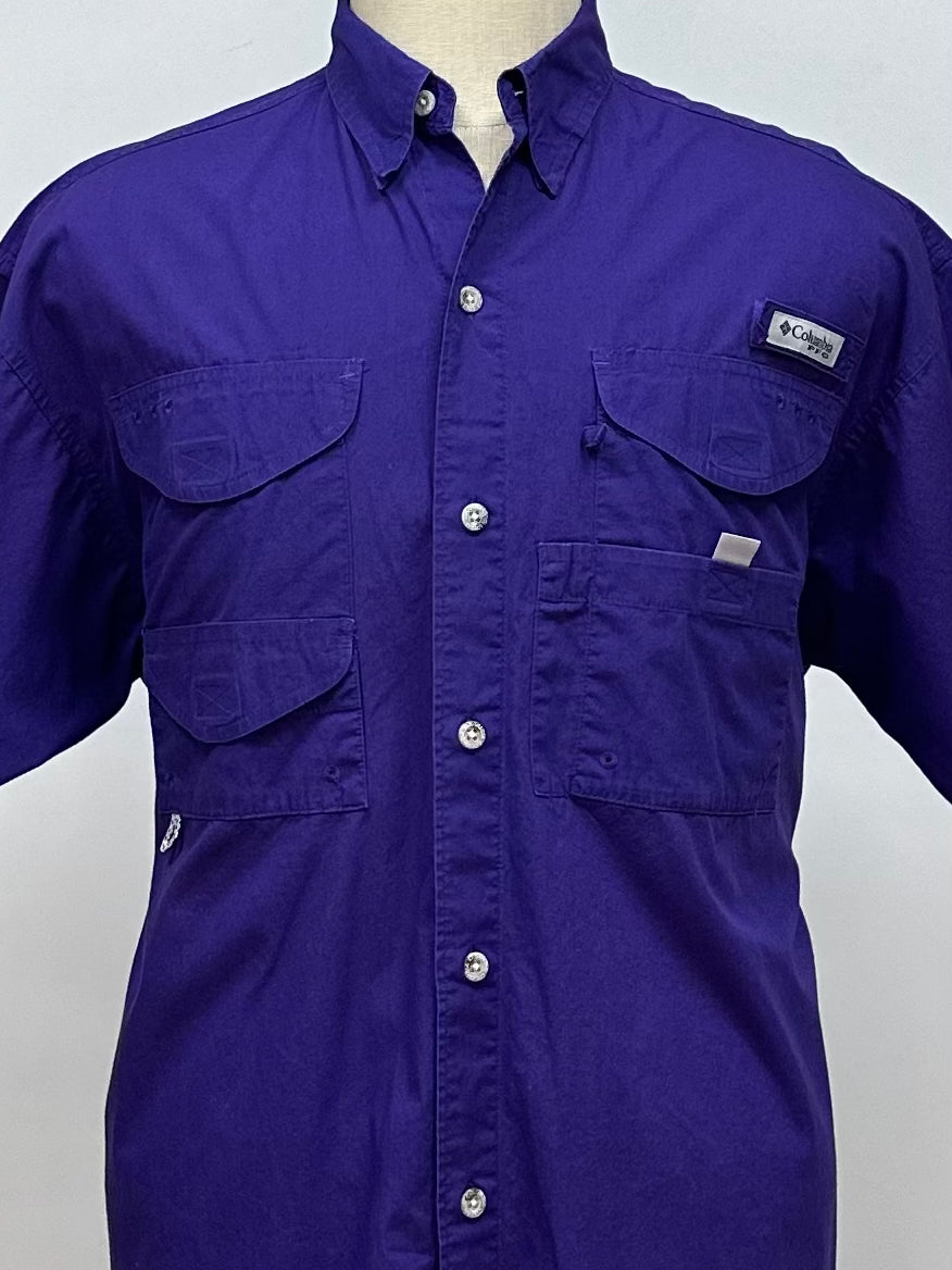 Camisa Columbia 🔹color morado con Omni Shade Manga corta Talla L