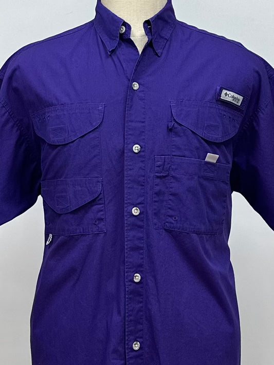 Camisa Columbia 🔹color morado con Omni Shade Manga corta Talla L