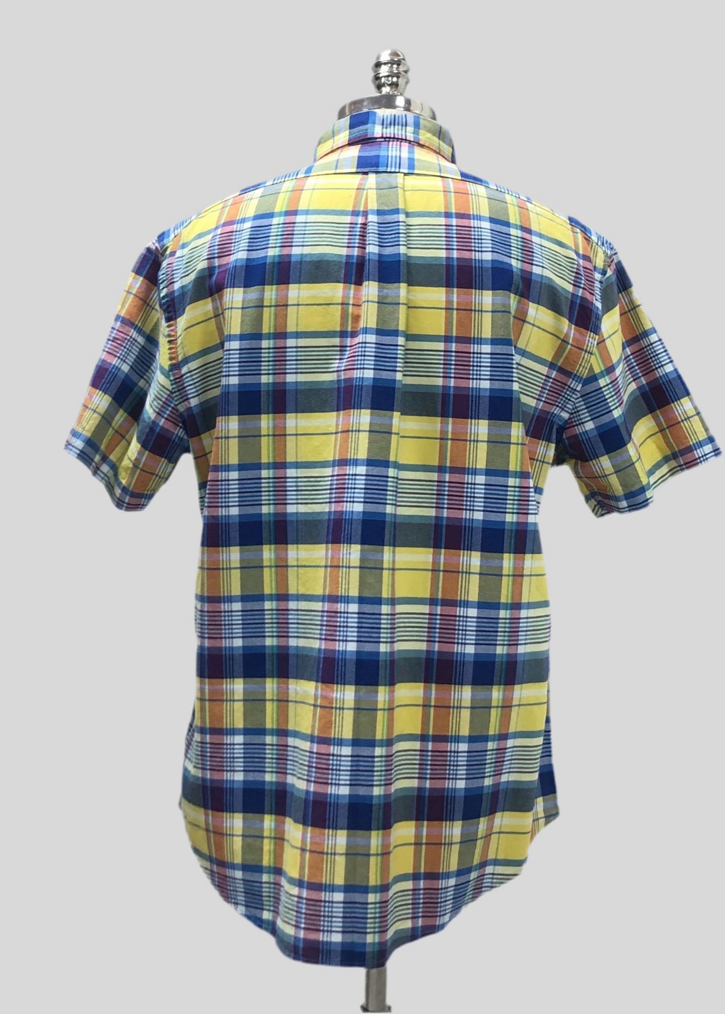 Camisa de botones Polo Ralph Lauren 🏇🏼 Oxford de cuadros tartán amarillo, azul y blanco Talla XL Entalle Slim Fit