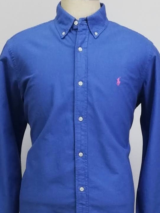 Camisa de botones Polo Ralph Lauren 🏇🏼 Oxford en color azul grisáceo Talla L Entalle Clásico