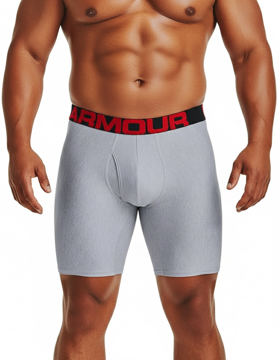 Combo de 2 Boxers Briefs Under Armour 🏋🏽 Tela Performance Tech de 9” de largo color gris Talla XXL
